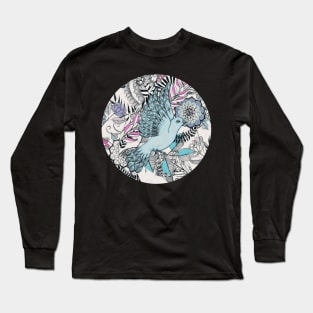 Flight of Fancy – pink, teal, cream Long Sleeve T-Shirt